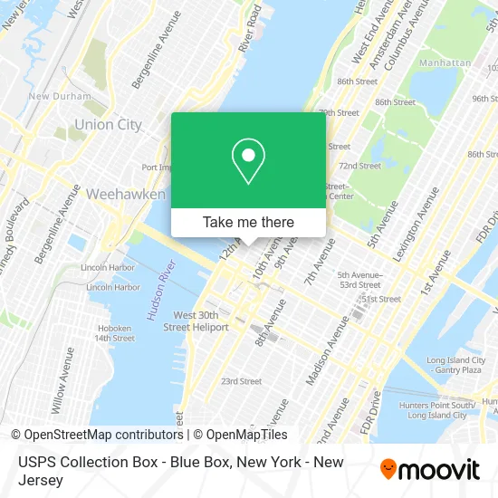 USPS Collection Box - Blue Box map