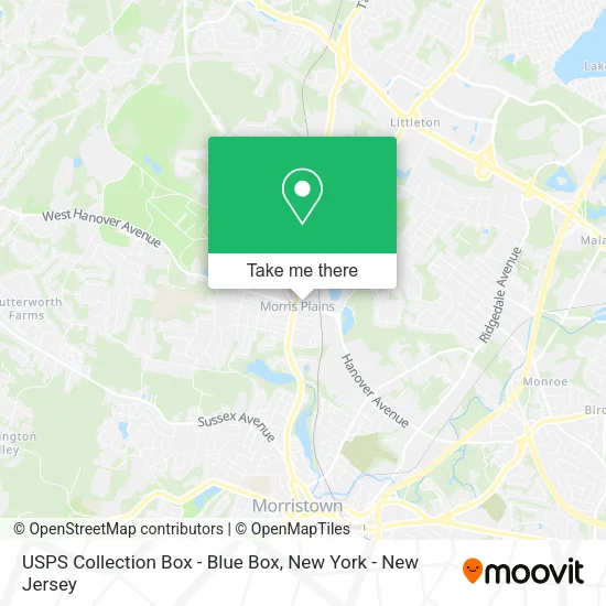USPS Collection Box - Blue Box map