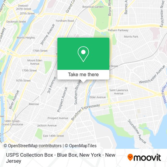 USPS Collection Box - Blue Box map