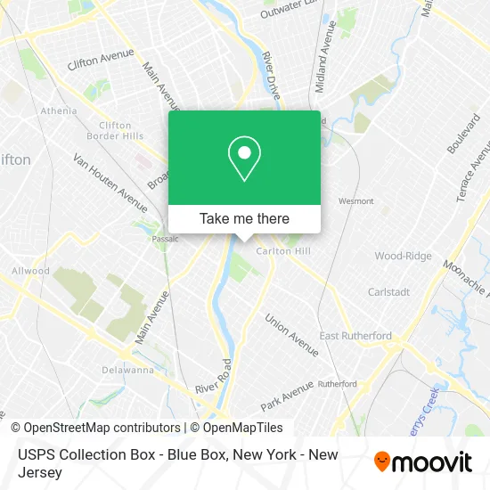 USPS Collection Box - Blue Box map