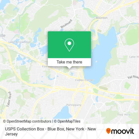 Mapa de USPS Collection Box - Blue Box