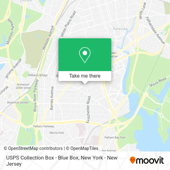 Mapa de USPS Collection Box - Blue Box