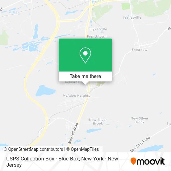 USPS Collection Box - Blue Box map