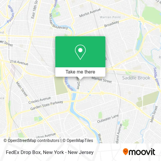 FedEx Drop Box map
