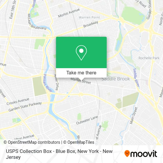 Mapa de USPS Collection Box - Blue Box