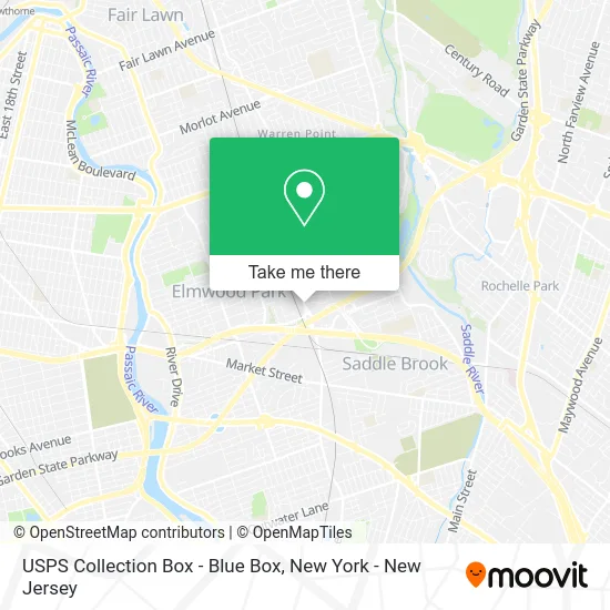 USPS Collection Box - Blue Box map