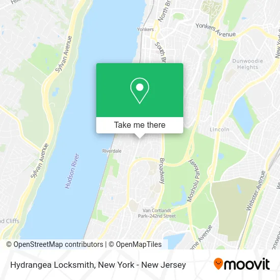 Hydrangea Locksmith map