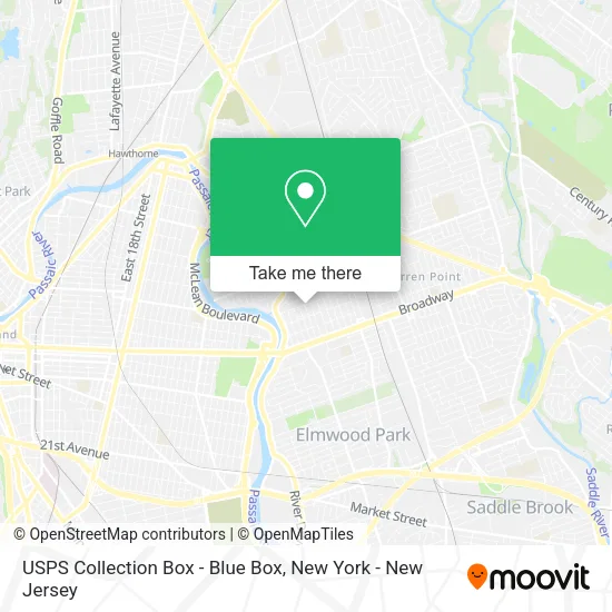 USPS Collection Box - Blue Box map