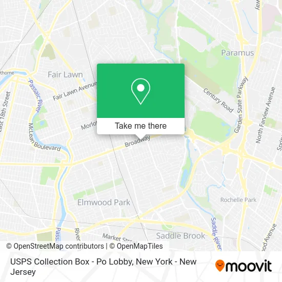 USPS Collection Box - Po Lobby map