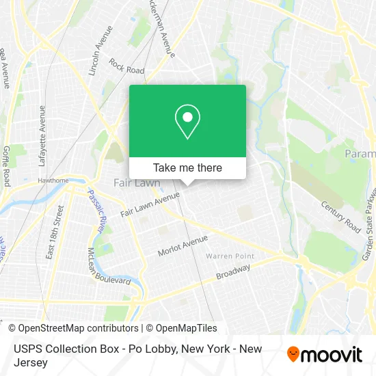 USPS Collection Box - Po Lobby map