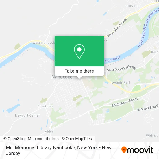 Mill Memorial Library Nanticoke map
