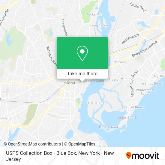 USPS Collection Box - Blue Box map