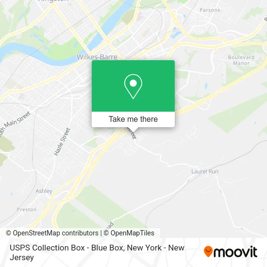 Mapa de USPS Collection Box - Blue Box