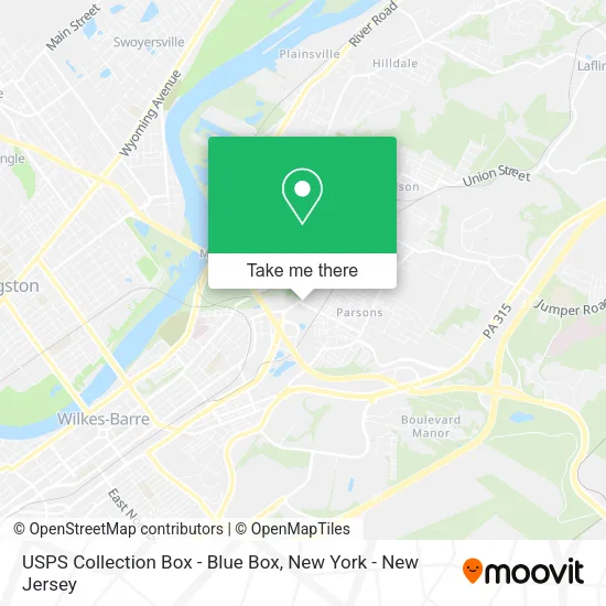 Mapa de USPS Collection Box - Blue Box