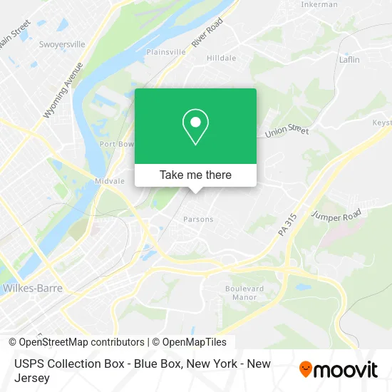 Mapa de USPS Collection Box - Blue Box