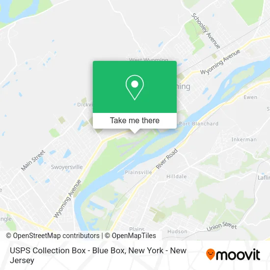 Mapa de USPS Collection Box - Blue Box