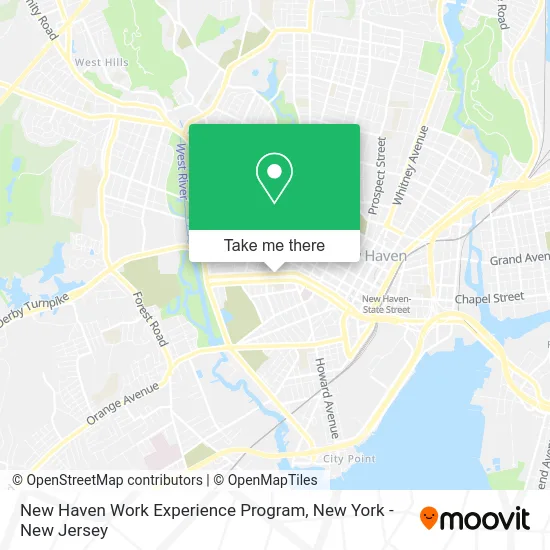 New Haven Work Experience Program map