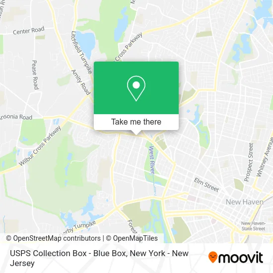 Mapa de USPS Collection Box - Blue Box