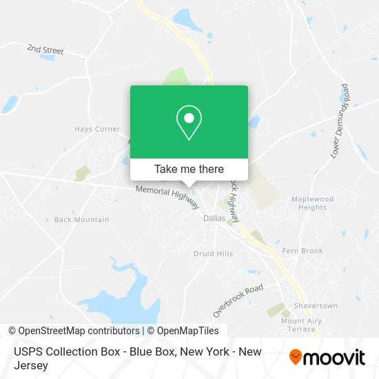 USPS Collection Box - Blue Box map