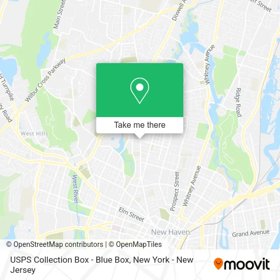 Mapa de USPS Collection Box - Blue Box