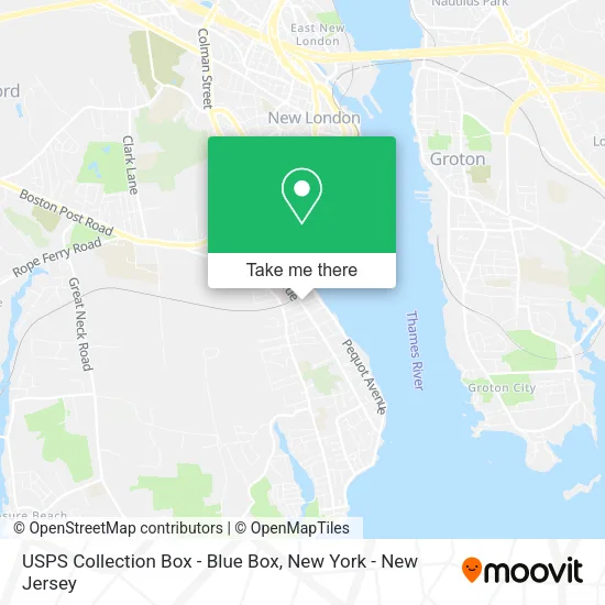 Mapa de USPS Collection Box - Blue Box