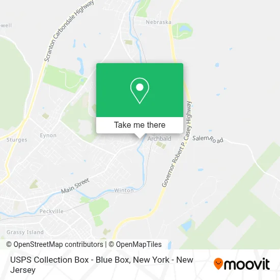 USPS Collection Box - Blue Box map