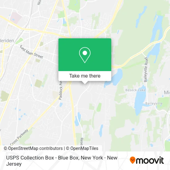 Mapa de USPS Collection Box - Blue Box