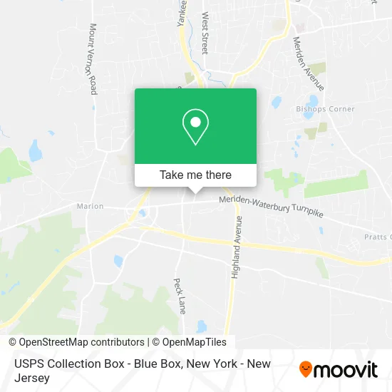 Mapa de USPS Collection Box - Blue Box