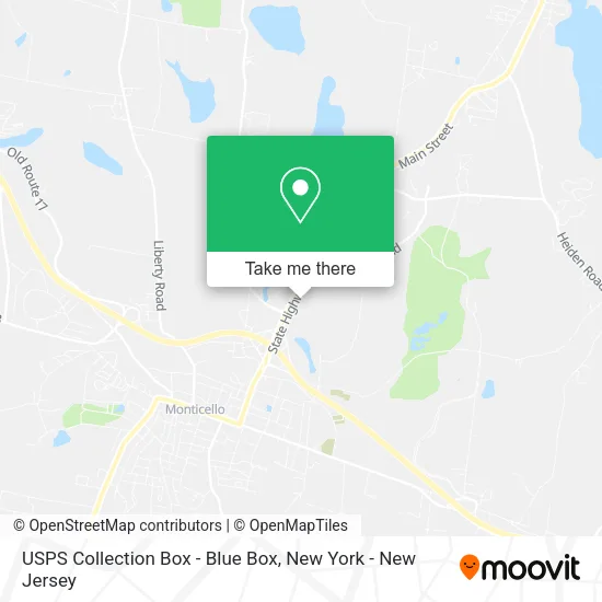 Mapa de USPS Collection Box - Blue Box