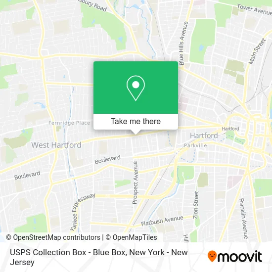 USPS Collection Box - Blue Box map