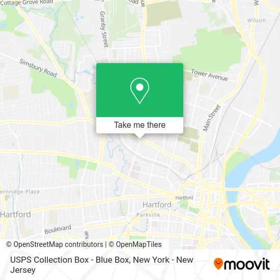 USPS Collection Box - Blue Box map