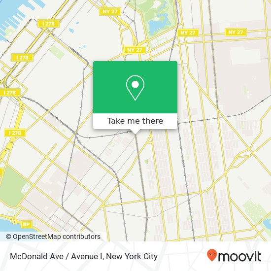 McDonald Ave / Avenue I map