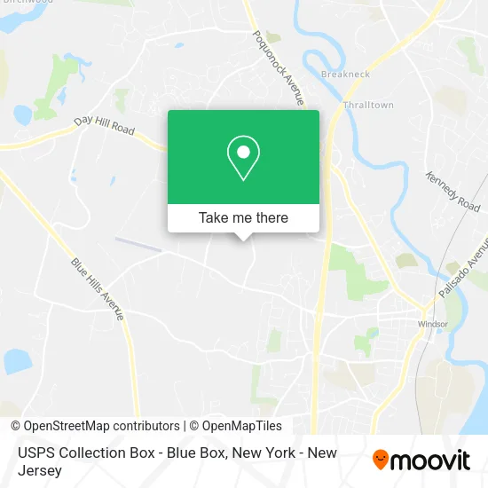 Mapa de USPS Collection Box - Blue Box