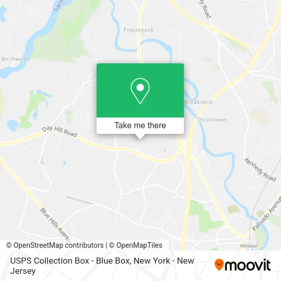Mapa de USPS Collection Box - Blue Box