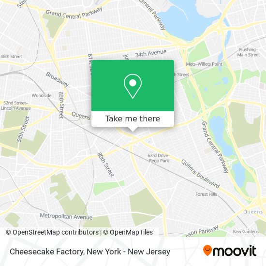Mapa de Cheesecake Factory