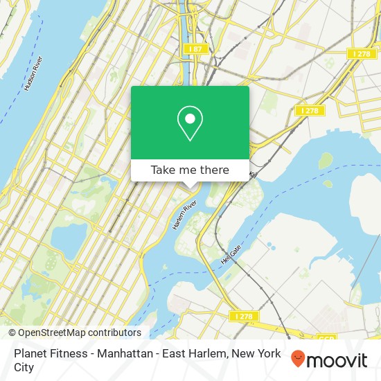 Planet Fitness - Manhattan - East Harlem map