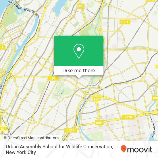 Mapa de Urban Assembly School for Wildlife Conservation