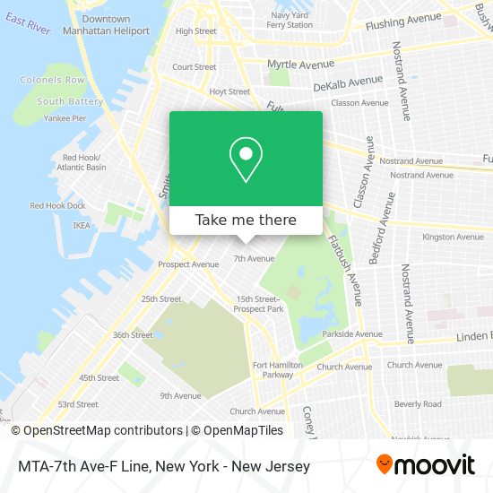 MTA-7th Ave-F Line map