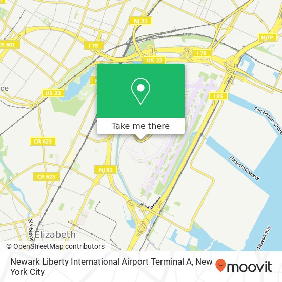 Mapa de Newark Liberty International Airport Terminal A