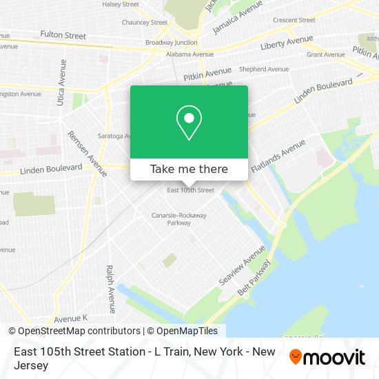 East 105th Street Station - L Train map