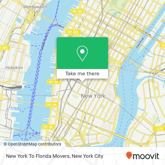 Mapa de New York To Florida Movers