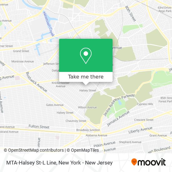 MTA-Halsey St-L Line map