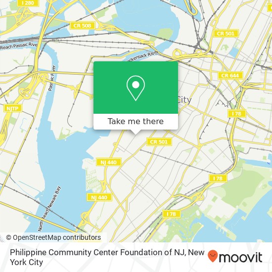 Mapa de Philippine Community Center Foundation of NJ