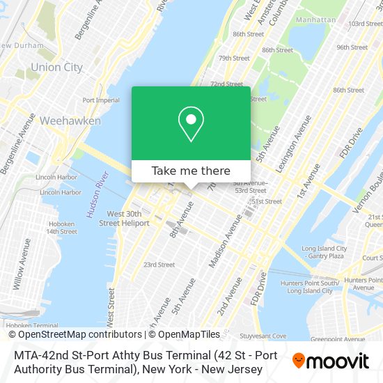 MTA-42nd St-Port Athty Bus Terminal (42 St - Port Authority Bus Terminal) map