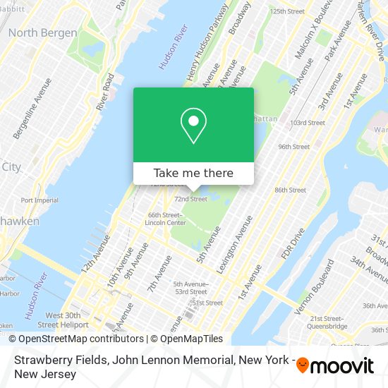 Strawberry Fields, John Lennon Memorial map