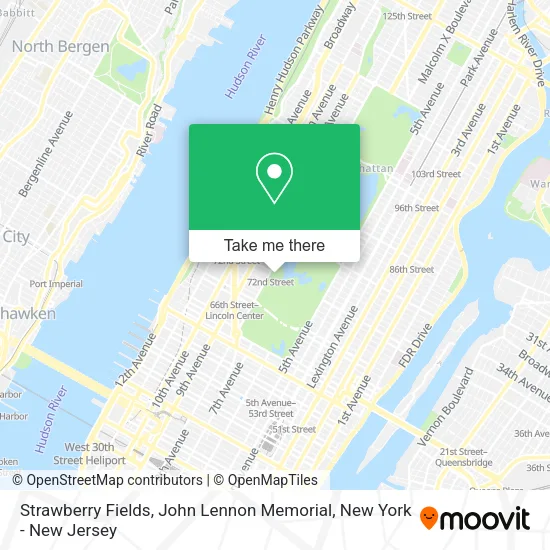 Strawberry Fields, John Lennon Memorial map