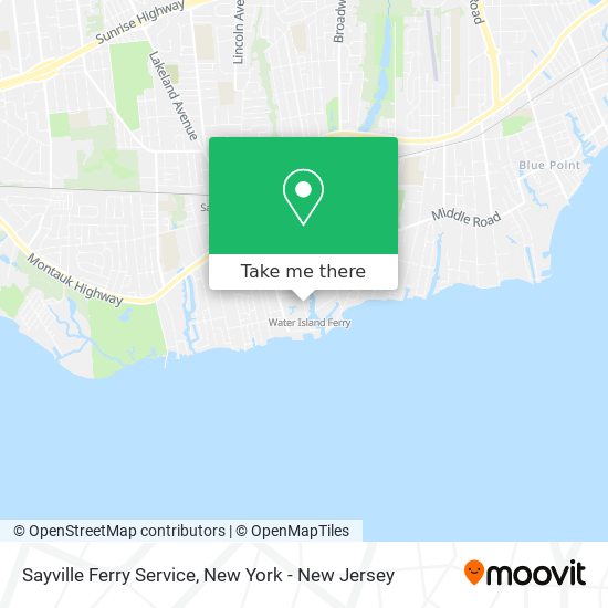 Sayville Ferry Service map