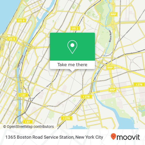 1365 Boston Road Service Station map