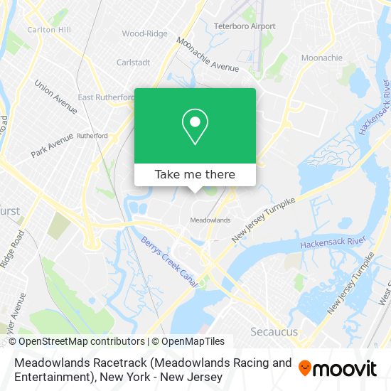 Mapa de Meadowlands Racetrack (Meadowlands Racing and Entertainment)