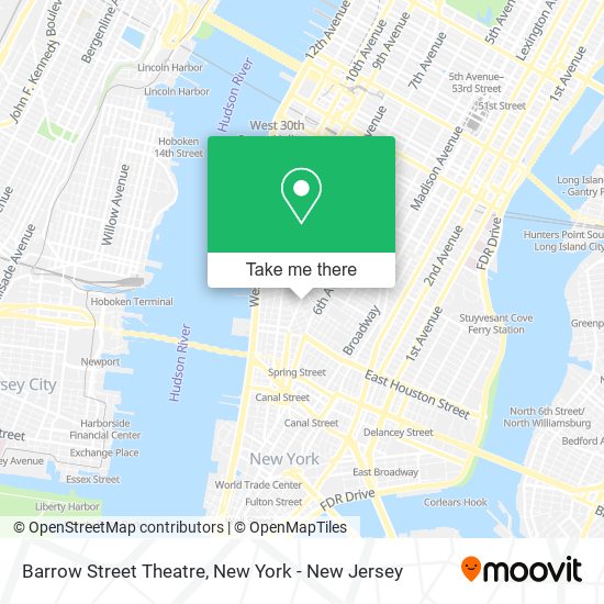 How to get to Barrow Street Theatre in Manhattan by Subway Bus or